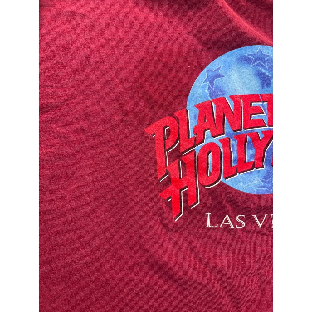 Vintage 1991 Planet Hollywood Las‎ Vegas T-Shirt Mens XL Maroon Made in USA 90s - Picture 3 of 7
